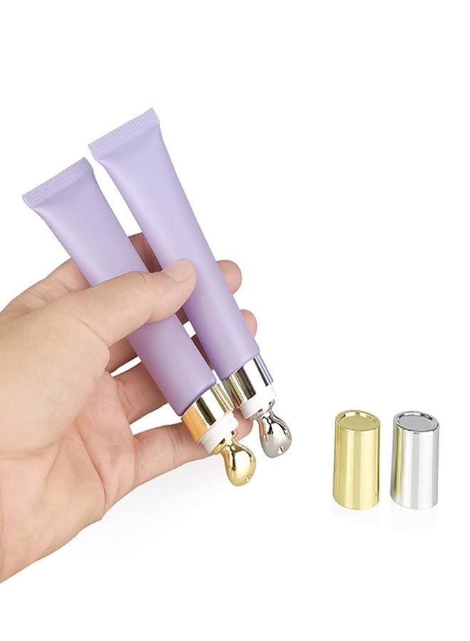 TEONEI Empty Eye Cream Squeeze Tubes,Lip Gloss Squeeze Tubes,Essential oil Roller Tubes,Makeup Sample Bottles,Travel Makeup Squeeze Bottles,2PCS - Image 1